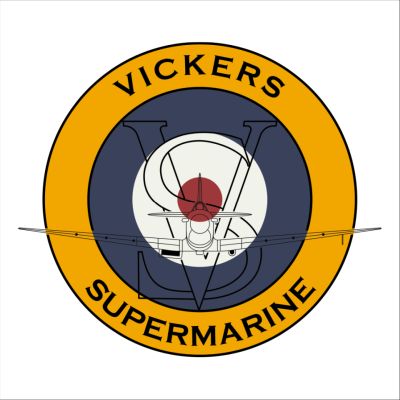 Vickers/Supermarine logo with RAF roundel background